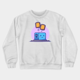 Cute Happy Toaster Cartoon Vector Icon Illustration Crewneck Sweatshirt